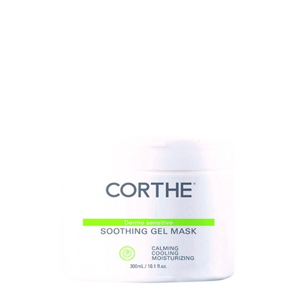 CORTHE Dermo Sensitive Soothing Gel Mask for calming and cooling sensitive skin, ideal for professional facial treatments and redness relief.